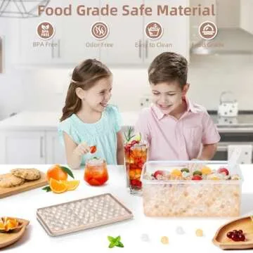 WIBIMEN Mini Ice Cube Trays, Small Tiny Round Pebble Crushed Nugget Ice Trays for Freezer with Lid - Chilling Drinks Coffee Juice(4 Pack/0.55In - Pink)