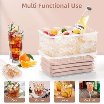 WIBIMEN Mini Ice Cube Trays, Small Tiny Round Pebble Crushed Nugget Ice Trays for Freezer with Lid - Chilling Drinks Coffee Juice(4 Pack/0.55In - Pink)
