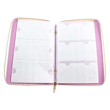 FingerAngel 72 Slots Holographic Nail Plates Holder Case Stamping Templates Organizer Square & Round Printing Molds Collection Manicure Tool Accessorie (Purple)