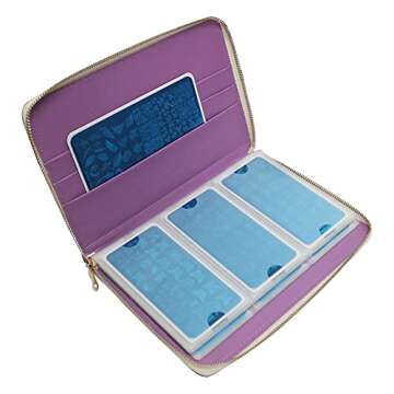 FingerAngel 72 Slots Holographic Nail Plates Holder Case Stamping Templates Organizer Square & Round Printing Molds Collection Manicure Tool Accessorie (Purple)