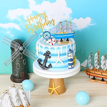 19 Pcs Nautical Cake Topper for Parties and Celebrations