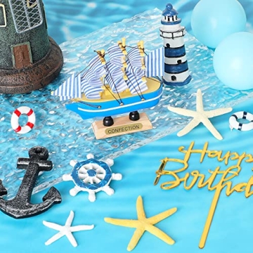 19 Pcs Nautical Cake Topper for Parties and Celebrations