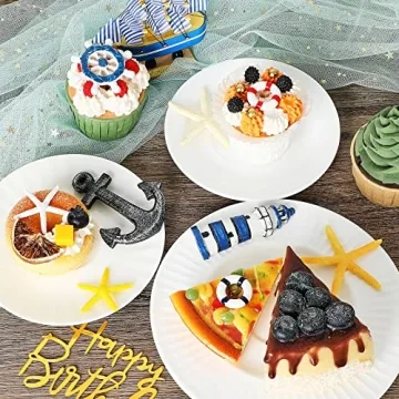 19 Pcs Nautical Cake Topper for Parties and Celebrations
