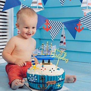 19 Pcs Nautical Cake Topper for Parties and Celebrations