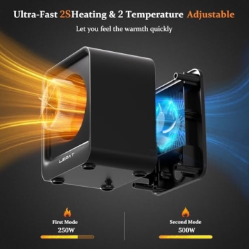 500W Electric Space Heater - Compact Indoor Heater