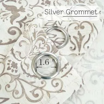 LAMIT Linen Curtains - Vintage Floral Drapes, 2 Panels - 52x95