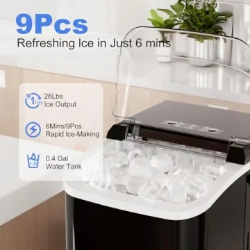 NEWBULIG Ice Maker Countertop - Portable & Fast Ice Maker