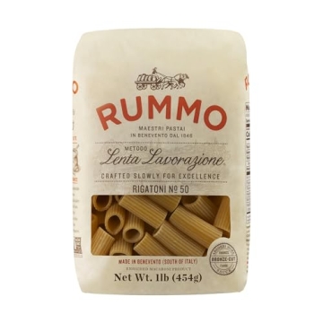 Rummo Rigatoni Pasta N.50 - Gourmet Italian Tube Pasta, 12 Ounce (Pack of 1)
