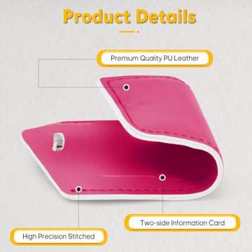 Travelambo Luggage Tags for Suitcases Faux Leather Privacy Protection 2 Pack Bag Tags Travel Accessories Essential, Rose Red