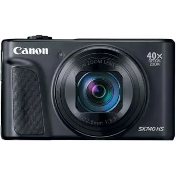 Canon PowerShot SX740 HS Digital Camera (Black) Bundle with 64GB Memory Card + Camera Case + Card Re...