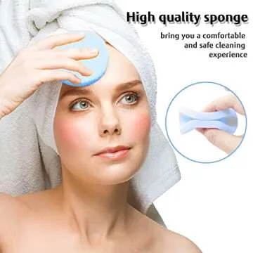 120 Pcs Compressed Facial Sponge,Face Cleansing Sponges,Makeup Removal Pads,Round Face Washing Spong...