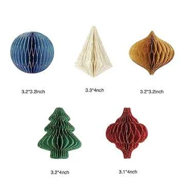 NICROHOME Christmas Party Decorations Mini Paper Ornaments