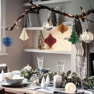 NICROHOME Christmas Party Decorations Mini Paper Ornaments