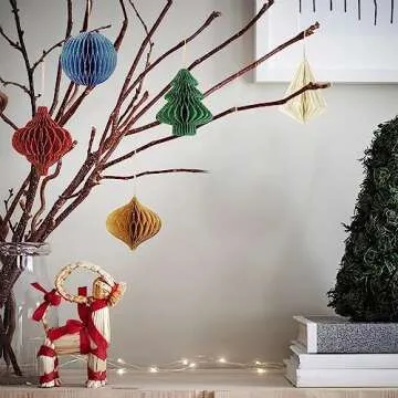 NICROHOME Christmas Party Decorations Mini Paper Ornaments