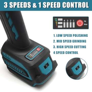 HOTLOOP Cordless Angle Grinder for Makita 18V Battery