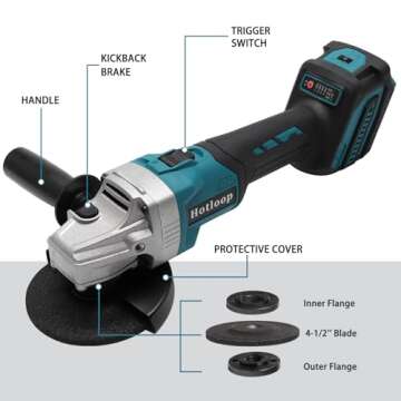 HOTLOOP Cordless Angle Grinder for Makita 18V Battery