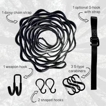 STFALI Tree Stand Strap Hangers with Metal Hooks, Bow Hangers for Hunting, Lightweight Removable Hook, Hunting Gear for Camping, Hiking