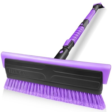 HEEYA 51 Inch Heavy Duty Truck Snow Brush & Ice Scraper - Purple