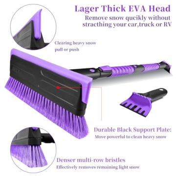 HEEYA Truck Snow Brush & Ice Scraper - Purple