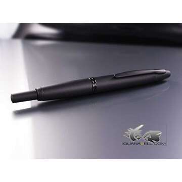 PILOT Vanishing Point Collection Refillable & Retractable Fountain Pen, Matte Black Barrel, Blue Ink, Fine Nib (60580)