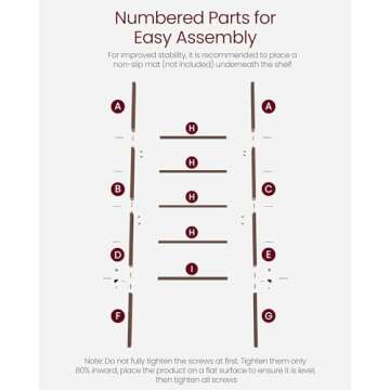 VASAGLE Blanket Ladder Decorative Farmhouse for The Living Room, 5-Tier Ladder Shelf, Ladder Rack for Storage and Decor, Maroon Brown ULLS018T51