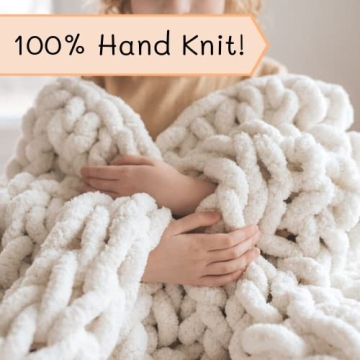 Adyrescia Chunky Knit Blanket Throw Hand Knit Luxury