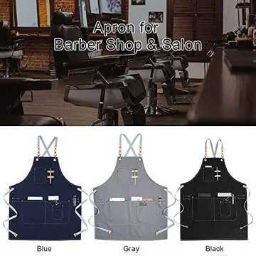 COOLYOUTH Cotton Apron for Men Women, Chef BBQ Grill Work Shop Aprons with Adjustable Strap, Valentines Day Gifts for Him and Her (Grey)