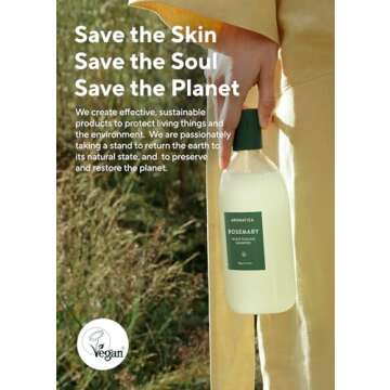 AROMATICA Rosemary Scalp Scaling Shampoo - Vegan Hair Growth Biotin Shampoo, Thinning Hair Loss Natural Shampoo For Women - Free from Sulfate, Silicone, and Paraben (13.53 oz)