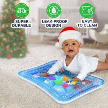 Tummy Time Water Play Mat - Activity Play Mat for Infants 3 6 9 Months - Sensory Baby Toy Gift for Girls and Boys