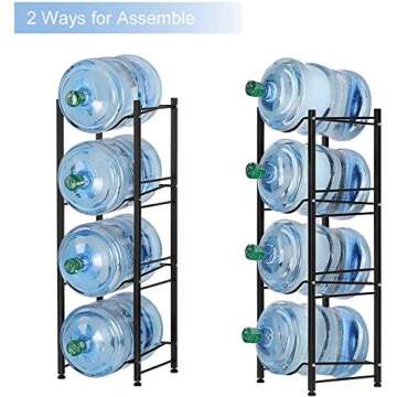 Water Cooler Jug Rack, 4-Tier Heavy Duty Water Bottle Holder Storage Rack for 5 Gallon Water Dispens...