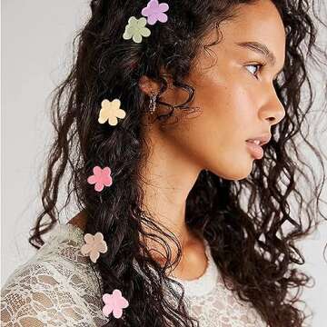 100 PCS Hair Clips, Mini Flower Hair Clips, Small Hair Claw Clips for Girls Women, Tiny Matte Hair C...