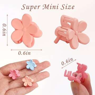 100 PCS Hair Clips, Mini Flower Hair Clips, Small Hair Claw Clips for Girls Women, Tiny Matte Hair Claws for Thin Thick Hair, Non-slip Hair Claw Clips for Kids, Hair Accessories for Girls Women