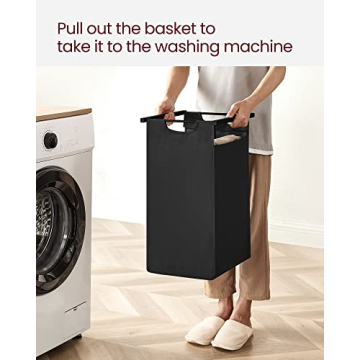 VASAGLE Laundry Hamper with Dual Fabric Bags and Shelf