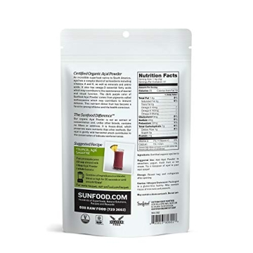 Sunfood Acai Powder - Organic Antioxidant Superfood 4oz