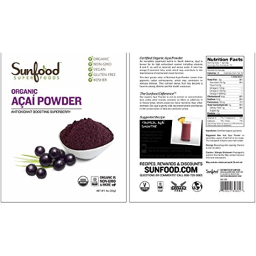 Sunfood Acai Powder - Organic Antioxidant Superfood 4oz