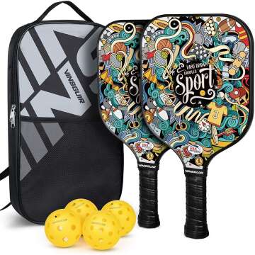 Pickleball Paddles Set with Portable Bag