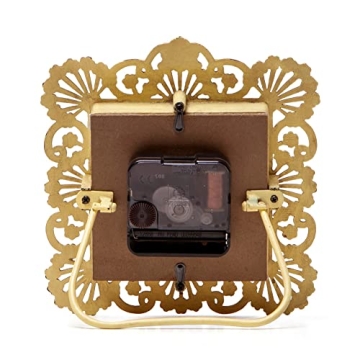 Vintage Table Clock in Mustard Yellow for Home Decor