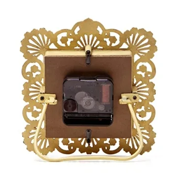 Vintage Table Clock in Mustard Yellow for Home Decor