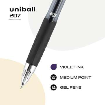 Uni-Ball Signo 207 Gel Pen - Retractable, Medium 0.7mm