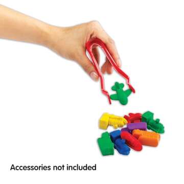 edxeducation Jumbo Tweezers - Set of 12 - For Ages 18m+ - 6 Colors - Plastic Toddler and Pre-School Tweezers - Develop Strength and Coordination for Children with Special Needs