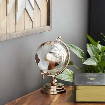 Deco 79 7" Aluminum Globe in Copper Design for Elegant Decor