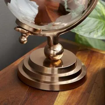 Deco 79 7" Aluminum Globe in Copper Design for Elegant Decor