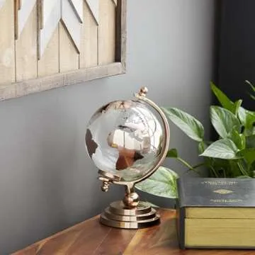 Deco 79 7" Aluminum Globe in Copper Design for Elegant Decor