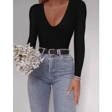 Stylish SAUNGKUAI Deep V Neck Bodysuit for Women