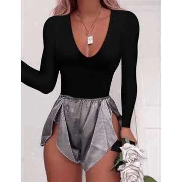 Stylish SAUNGKUAI Deep V Neck Bodysuit for Women