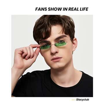 Stylish Slocyclub Vintage Rectangle Skinny Sunglasses