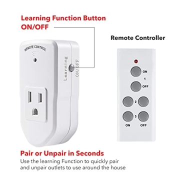 BN-LINK Wireless Remote Outlet Switch for Smart Home Control