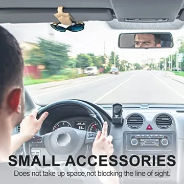 AMVOYOA Sunglass Holder for Car ，Hand Sewn Leather Sunglasses Clips for Car Visor ，Universal Car Magnetic Eyeglass Holder，Ticket Card Clip for Car Visor Accessories（Beige）