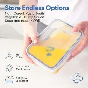 Chefs Path 48 Piece BPA-Free Plastic Food Storage Container Set with 24 Containers and 24 Lids for Kitchen Pantry Organization and Meal Prep