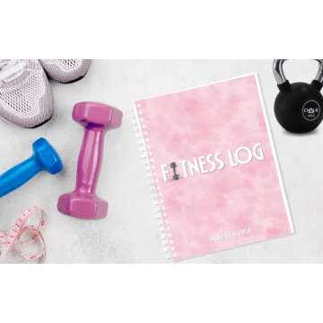 Pink Fitness Journal Workout Book - Fitness Planner - Daily Log Planner - Workout Log Book for Weigh...